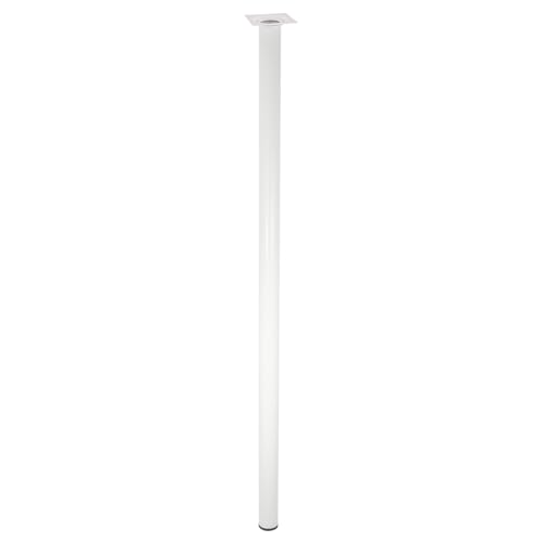 WAGNER Möbelbein/Tischbein/Möbelfuß Classic Retro - Ø 30 x 800 mm, integrierte Anschraubplatte 60 x 60 mm, Innengewinde Ø 10 mm, Stahl pulverbeschichtet weiß- 12168001 von WAGNER