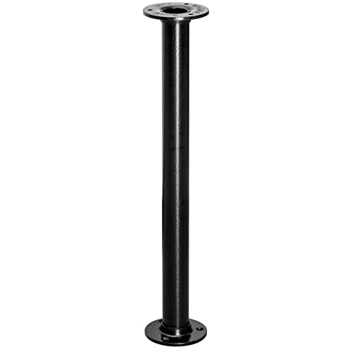 WAGNER Möbelbein/Tischbein/Möbelfuß Industrial Pipe - Ø 30 x 400 mm, inkl. Zwei Anschraubplatte Ø 75 mm, Stahl pulverbeschichtet schwarz - 12504001 von WAGNER