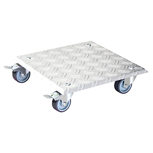 WAGNER Pflanzenroller Alaska 28 x 28 x 7,5 cm I Blumenroller für Außenbereich + Innenbereich I Kübelroller aus Aluminium I 2 Total-Feststeller I Tragkraft 100 kg I Made in DE- 20700401 von WAGNER