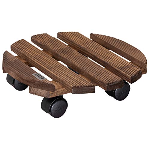 Wagner Pflanzenroller Country Ø 30 x 8 cm I Blumenroller für Innenbereich I Rutschsicheres Rollbrett I Kübelroller aus FSC® Massivholz, palisander I Tragkraft 100 kg I Made in EU - 20018301 von Wagner