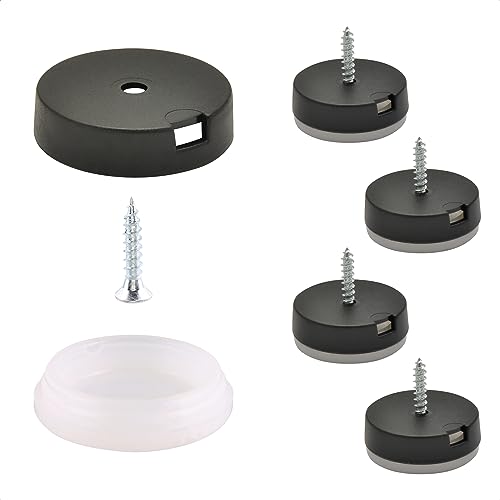 Wagner QuickClick® Stoppgleiter Möbelgleiter Stuhlgleiter 4er-Set zum Anschrauben - 4X Basis+Schraube+Gleiteinsatz rutschhemmend austauschbar - STOPP - Durchmesser Ø 25 mm - Made in DE - 15804200 von QuickClick