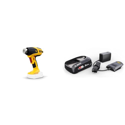 Bundle aus WAGNER akkubetriebene Heißluftpistole Furno 550 + WAGNER Starter-Kit 18V: Bosch 18V Lithium-Ionen Akku 2,5 Ah und Ladegerät - Power for All Alliance von WAGNER