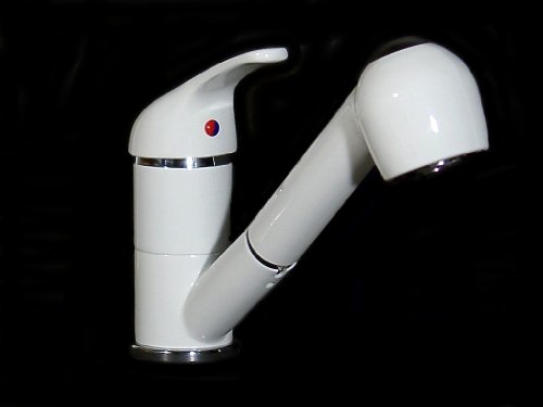 Einhebel Küchenarmatur Spüle Wasserhahn Brause Weiss von Wagner