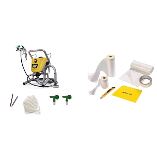 WAGNER Airless Farbsprühsystem Control Pro 250 M für Dispersions-/LatexfarbenSchlauch 9 m + WAGNER Universal Extra Abdeckset Premium inkl. Abdeckfolie 4 x 6 m von Wagner