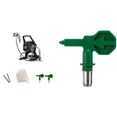 WAGNER Airless Farbsprühsystem Control Pro 250 R für Dispersions-/Latexfarben, Lacke & Lasuren, 15 m²-2 min, Druckregulierung, 110 bar, Schlauch 9 m & Control Pro HEA Düse 619, grün von Wagner