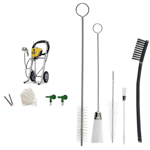 WAGNER Airless Farbsprühsystem Control Pro 350 M, Holz- und Korrosionsschutz, 15 m²-2 min, 110 bar, Schlauch 15 m & 2354639 5-teiliges Reinigungsset für WAGNER Farbsprühsysteme, inkl. Diverse Bürsten von Wagner