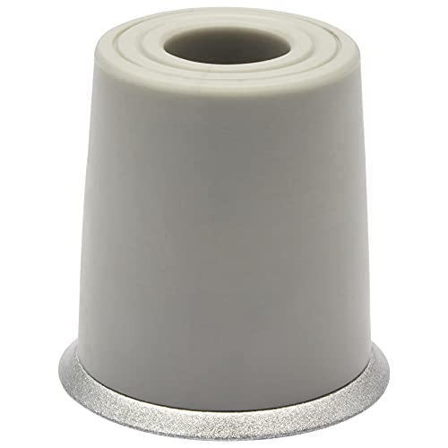 WAGNER Bodentürstopper/Wandtürstopper VULKANO MIDI - Durchmesser Ø 35 x 35 mm, Basis Edelstahl-Optik, Puffer hochwertiger Vollgummi, silber/grau, zum Schrauben inklusive Montagematerial- 15208011 von WAGNER