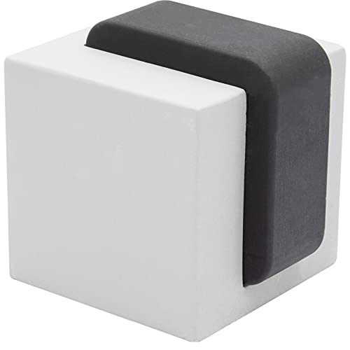 WAGNER Bodentürstopper BETON CUBE MEDIUM - 40 x 45 x 45 mm, aus Beton, Anschlag aus thermoplastischem Kautschuk, schwarz, zum Schrauben inklusive Montagematerial - 15518611 von WAGNER