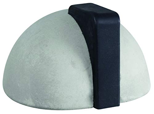 WAGNER Bodentürstopper BETON HEMISPHERE MEDIUM - Durchmesser Ø 90 x 95 x 50 mm, aus Beton, grau, Anschlag aus thermoplastischem Kautschuk, schwarz, schwere Qualität, zum Hinstellen - 15518901 von WAGNER design yourself