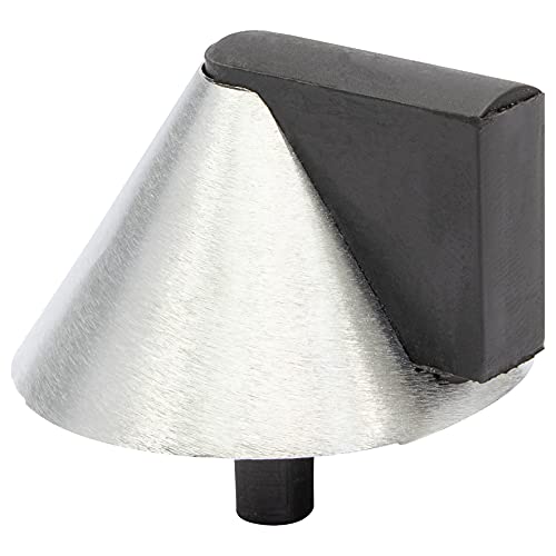 WAGNER Bodentürstopper CONE - Durchmesser Ø 40 x 25 mm, Zinkdruckguss Edelstahl-Optik, Softanschlag aus thermoplastischem Kautschuk, schwarz, zum Schrauben inklusive Montagematerial - 15504911 von WAGNER