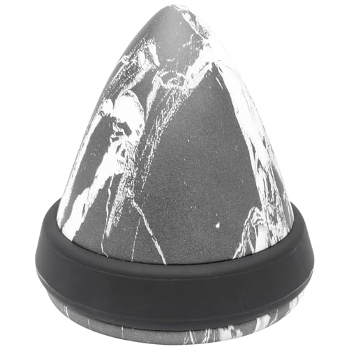 WAGNER Bodentürstopper MARMOR CONE BIG - Durchmesser Ø 115 x 120 mm, aus Beton in Marmoroptik, Schutzring aus thermoplastischem Kautschuk, schwarz, schwere Qualität, zum Hinstellen - 15519901 von WAGNER design yourself