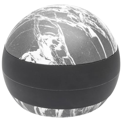 WAGNER Bodentürstopper MARMOR ROUND BIG - Durchmesser Ø 110 x 90 mm, aus Beton in Marmoroptik, Schutzring aus thermoplastischem Kautschuk, schwarz, schwere Qualität, zum Hinstellen - 15519801 von WAGNER