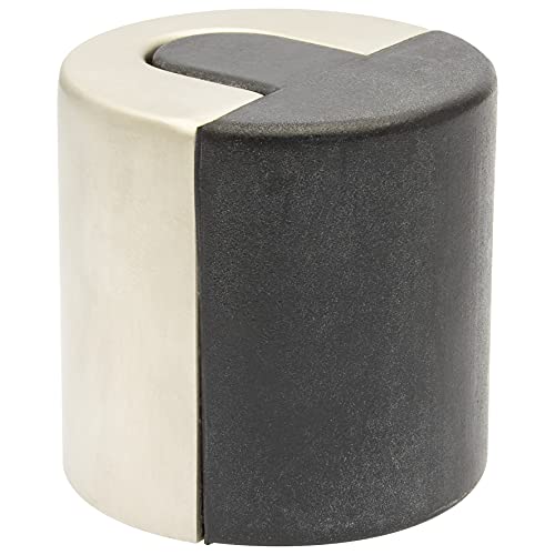 WAGNER Bodentürstopper OPERA BIG - Durchmesser Ø 40 x 40 mm, Zinkdruckguss Edelstahl-Optik, Softanschlag aus thermoplastischem Kautschuk, schwarz, zum Schrauben inklusive Montagematerial - 15506811 von WAGNER design yourself