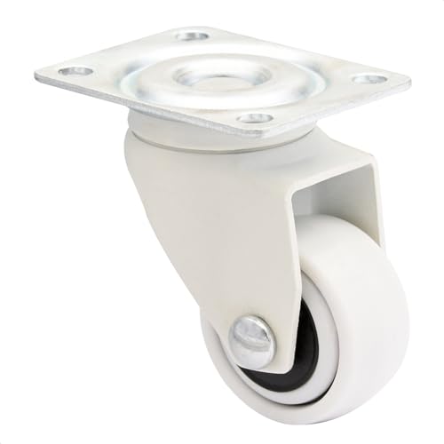 WAGNER Design - 3C - Lenkrolle/Apparaterolle/Transportrolle/Möbelrolle - weiß, Softlauffläche, Durchmesser Ø 25 mm, Bauhöhe 40 mm, Anschraubplatte 30 x 40 mm, Tragkraft 12 kg - 01222601 von WAGNER design yourself