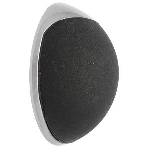 WAGNER Design-Wand-Türstopper SCREW OR GLUE/Schrauben oder Kleben - Durchmesser Ø 30 x 12 mm, Metall gebürstet, Edelstahloptik, Puffer thermoplastischer Kautschuk, schwarz, Designpreis - 15512811 von WAGNER design yourself