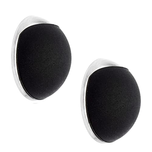 WAGNER Design-Wand-Türstopper SCREW OR GLUE/Schrauben oder Kleben 2tlg. Set - Durchmesser Ø 20 x 8 mm, Metall gebürstet, Edelstahloptik, thermoplastischer Kautschuk, schwarz, Designpreis - 15512702 von WAGNER design yourself