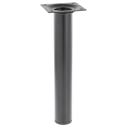 WAGNER Möbelbein/Tischbein/Möbelfuß Classic Retro - Ø 30 x 200 mm, integrierte Anschraubplatte 60 x 60 mm, Innengewinde Ø 10 mm, Stahl pulverbeschichtet schwarz - 12102001 von WAGNER