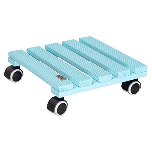Wagner Pflanzenroller Aqua Splash 28 x 28 x 8 cm I Blumenroller Innenbereich I Rutschsicheres Rollbrett I Kübelroller aus FSC® Massivholz, Aqua Splash/türkis I Tragkraft 100 kg I Made in EU-20020601 von WAGNER design yourself