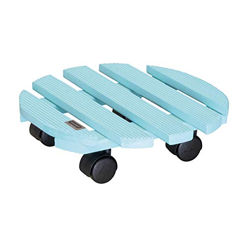 Wagner Pflanzenroller Aqua Splash Ø 30 x 8 cm I Blumenroller für Innenbereich I Rutschsicheres Rollbrett I Kübelroller aus FSC® Massivholz Aqua Splash/türkis I Tragkraft 100 kg I Made in EU-20018401 von WAGNER design yourself