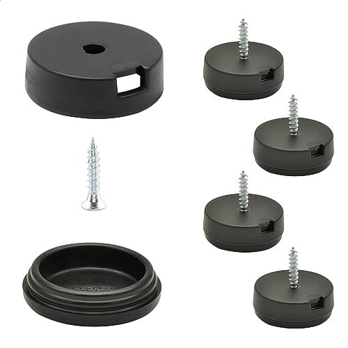 Wagner QuickClick® Kunststoffgleiter Möbelgleiter Stuhlgleiter 4er-Set zum Anschrauben - 4X Basis+Schraube+Gleiteinsatz austauschbar - Kunststoff Black - Durchmesser Ø 25 mm - Made in DE - 15807200 von QuickClick