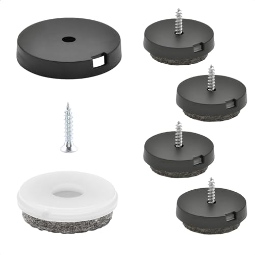 Wagner QuickClick® Filzgleiter Möbelgleiter Stuhlgleiter 4er-Set zum Anschrauben - 4X Basis+Schraube+Gleiteinsatz austauschbar - Wollfilz Ultrasoft - Durchmesser Ø 30 mm - Made in DE - 15808600 von QuickClick
