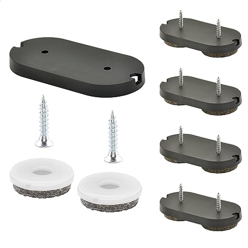 Wagner QuickClick® Stuhlgleiter Filzgleiter 4er-Set zum Anschrauben I 4X Basis + 8X Schraube+Gleiteinsatz austauschbar - Wollfilz Ultrasoft - 62 x 30 mm - Made in DE - 15781300 von QuickClick