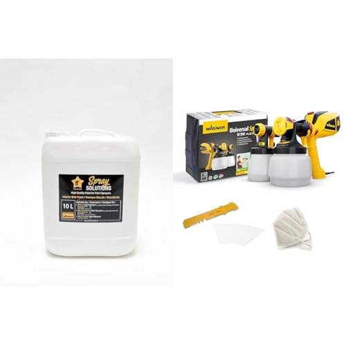 WAGNER Spray Solutions getestet und empfohlen von WAGNER, Innenwandfarbe: Weiß matt - speziell entwickelt für Sprühsysteme, 10 Liter von WAGNER