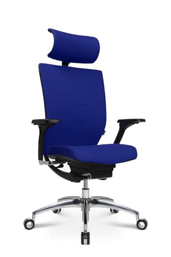 WAGNER Titan 20 ergonomischer Profi Bürostuhl mit Armlehnen und Dondola Sitzgelenk 5 Jahre Garantie blau von WAGNER