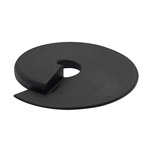WAGNER Türstopper STOP BLACK - Durchmesser Ø 110 x 15 mm, hochwertiger Kunststoff, schwarz, zum Unterschieben und Einklemmen, fixiert die Tür, schützt Tür und Wand - Design Award - 15698101 von WAGNER