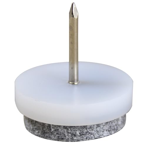 WAGNER Möbelgleiter 4tlg. - Ø 20 x 4/4/24 mm, 4 mm Filzgleiter weiß/grau zum Nageln für Sensible Böden - Made in Germany - 15082099 von WAGNER