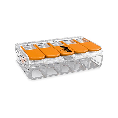 25 Stück klein WAGO Terminal Block 5 Leiter mit Hebel 0,2–4 mm² Transparent Design, 221 415 25 Stück klein WAGO Terminal Block 5 Leiter mit Hebel 0,2–4 mm² Transparent Design, 221 415 von WAGO