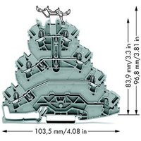 WAGO 2002-4101 Vierstock-Durchgangsklemme 5.20mm Zugfeder Belegung: L1, L2, L3 Grau 25St. von WAGO