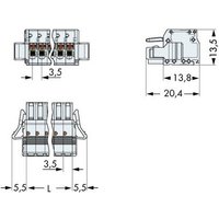 WAGO Buchsengehäuse-Kabel 2734 Polzahl Gesamt 3 Rastermaß: 3.50mm 2734-103/037-000 100St. von WAGO