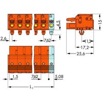 WAGO Buchsengehäuse-Kabel 2231 Polzahl Gesamt 3 Rastermaß: 7.62mm 2231-703/008-000 100St. von WAGO