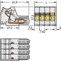 WAGO Buchsengehäuse-Kabel 831 Polzahl Gesamt 5 Rastermaß: 7.62mm 831-3105/000-9037 24St. von WAGO