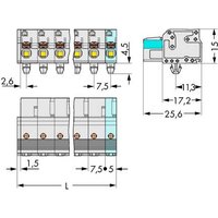 WAGO Buchsengehäuse-Kabel 2721 Polzahl Gesamt 7 Rastermaß: 7.50mm 2721-207/008-000 50St. von WAGO