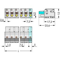 WAGO Buchsengehäuse-Kabel 2721 Polzahl Gesamt 5 Rastermaß: 7.50mm 2721-205/026-000 50St. von WAGO