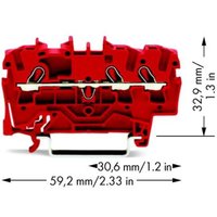 [GEBRAUCHT] Wago 2002 1303 Durchgangsklemme Klemme Anschluss 5.20 Mm Zugfeder Rot 100 St B-Ware von WAGO