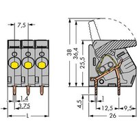 WAGO 2706-112 Federkraftklemmblock 6.00mm² Polzahl (num) 12 Grau 10St. von WAGO