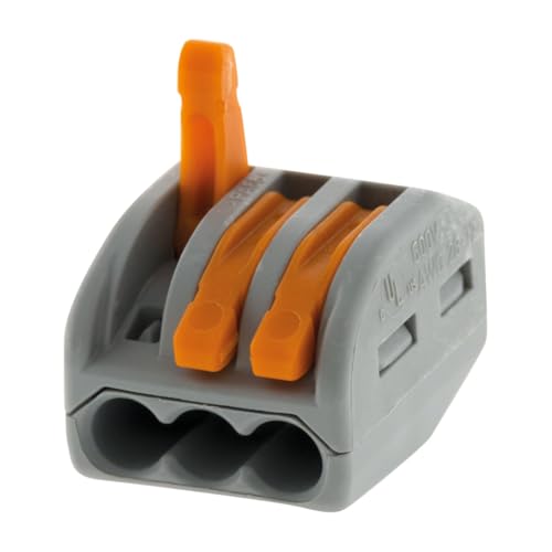 WAGO, Hebelklemme Serie 222, 5er-Pack, 3 Eingänge, kompatibel mit starren, halbstarren und flexiblen Drähten 0,08 – 4 mm², Spannung 400 V, Strom 32 A, Abisolierlänge 9 – 10 mm WAGO, Hebelklemme Serie 222, 5er-Pack, 3 Eingänge, kompatibel mit starren, halbstarren und flexiblen Drähten 0,08 – 4 mm², Spannung 400 V, Strom 32 A, Abisolierlänge 9 – 10 mm von WAGO