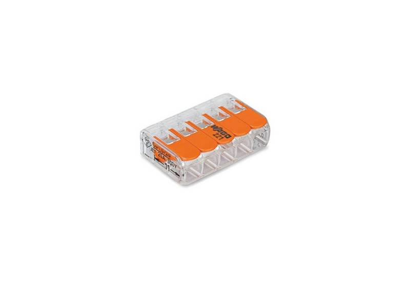 WAGO Verbindungsklemme WAGO Steckklemmen 221-415, 5-polig, 0,2...4 mm², 25 Stück von WAGO
