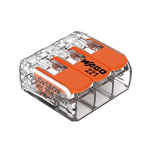 WAGO Lever-Nuts 221-413 3-Leiter Kompaktspleißverbinder (10 Stück) von WAGO