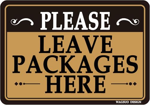 WAGSUO Blechschild, 30,5 x 20,3 cm, "Please Plac All Packages Here", Aluminiumverbundstoff, für den Außenbereich, Hauslieferung, individuelle Schilder für den Hof und Zuhause WAGSUO Blechschild, 30,5 x 20,3 cm, "Please Plac All Packages Here", Aluminiumverbundstoff, für den Außenbereich, Hauslieferung, individuelle Schilder für den Hof und Zuhause von WAGSUO