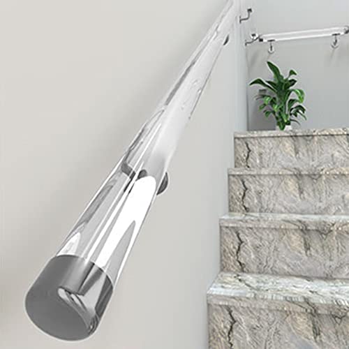 Handläufe Klares Acryl Handläufe für Innentreppen mit Beschlägen - Rutschfest Transparente Treppenhandläufe, Wandmontage Handlauf Komplett-Set für ältere Menschen/Kinder ( Color : Silver Brackets , Si Handläufe Klares Acryl Handläufe für Innentreppen mit Beschlägen - Rutschfest Transparente Treppenhandläufe, Wandmontage Handlauf Komplett-Set für ältere Menschen/Kinder ( Color : Silver Brackets , Si von WAHHWF
