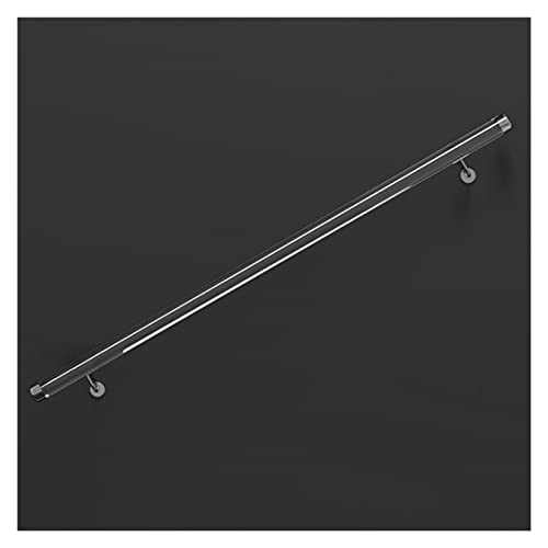 Handlauf 1m 2m 3m 4m 5m 6m Klarer Acrylglas Handlauf Für Innentreppen - Rutschfest Transparenter Treppenhandlauf, Geländer Für Wandmontage Mit Goldenen/silbernen Halterungen ( Color : Silver Brackets von WAHHWF