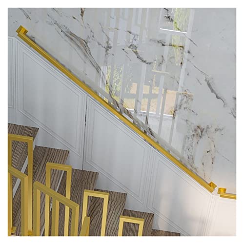Handlauf Geländer Handläufe Treppenhandlauf für Stufen im Innen- und Außenbereich, Metallgeländer modernes Haltegriff-Set aus quadratischen Rohren aus Schmiedeeisen, 1–7 m langes Treppenhandlauf-Wandm von WAHHWF