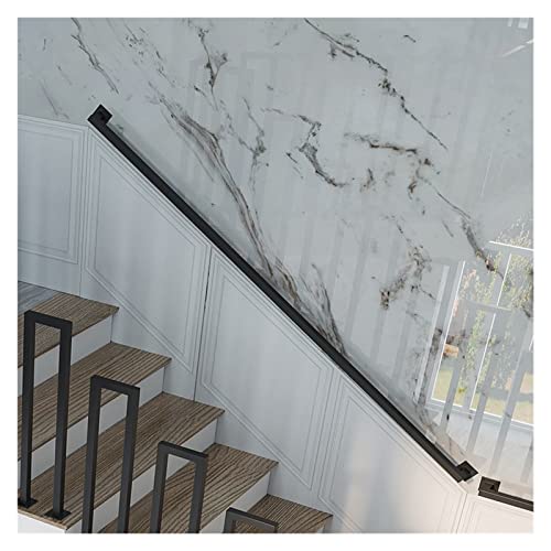 Handlauf Geländer Handläufe Treppenhandlauf für Stufen im Innen- und Außenbereich, Metallgeländer modernes Haltegriff-Set aus quadratischen Rohren aus Schmiedeeisen, 1–7 m langes Treppenhandlauf-Wandm von WAHHWF