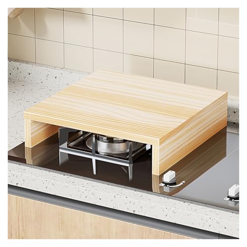 kochfeld abdeckung Gasherd-Abdeckplatte aus Kiefernholz, Küchenregal für Elektroherd, offener Einzel-/Doppelkochtopf-Organizer für Kochfeld, Wohnmobilspüle(H 10cm/3.9in,30x20cm/11.8x7.9in) von WAHHWF
