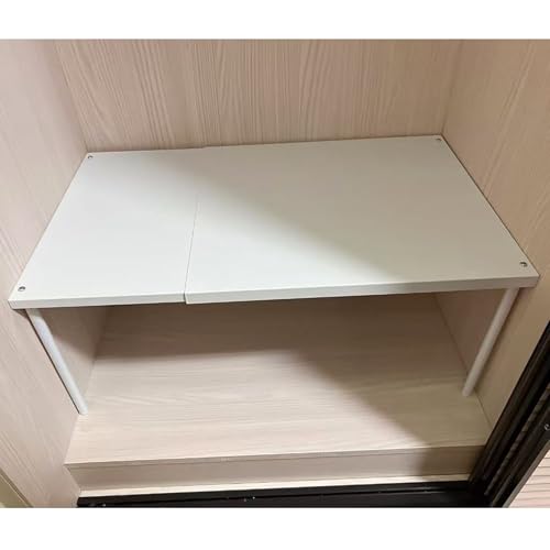 kochfeld abdeckung Rechteckige Arbeitsplattenverlängerung, ausziehbares Regal aus Kohlenstoffstahl, weiß, geeignet für Küchen-, Wandschrank(L 14.6-24.4in/37-62cm,W 16.9in/43cm) von WAHHWF