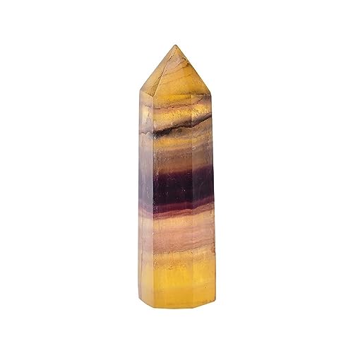 WAHOM 1 Stück natürlicher gelber Fluorit-Kristall, Heilstein, Meditation, Reiki, Obelisk, Heimdekoration, polierter Quarz, Kunsthandwerk, Geschenk (Size : 50-60mm) von WAHOM